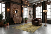 Yellow vintage rug - G709