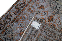 Verfijnd zilvergrijs vintage vloerkleed - G711