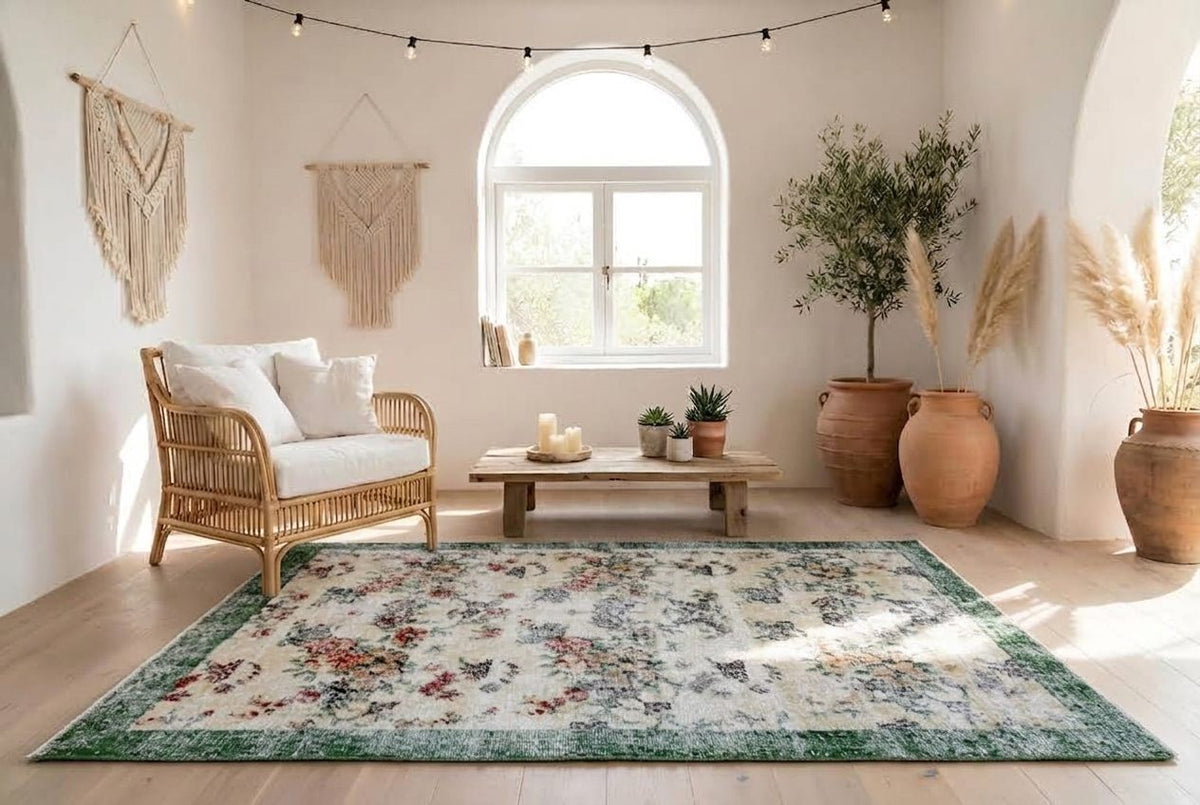 Romantisch kleurrijk vintage vloerkleed - G712