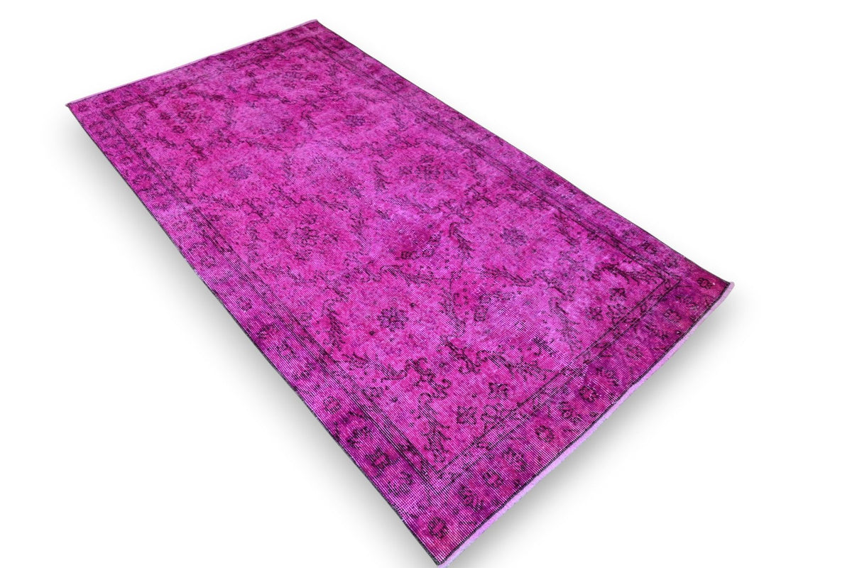 Levendig magentaroze vintage vloerkleed - G713