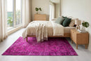 Levendig magentaroze vintage vloerkleed - G713