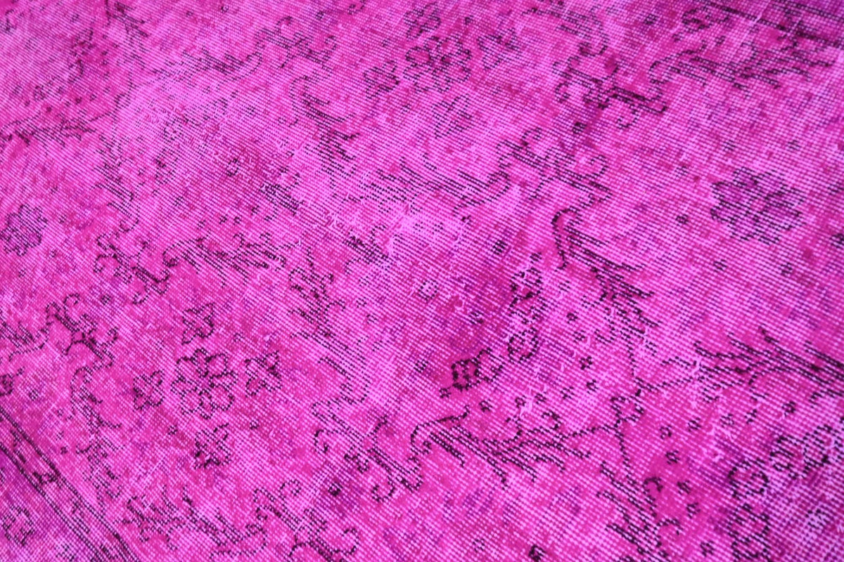 Levendig magentaroze vintage vloerkleed - G713