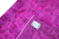 Levendig magentaroze vintage vloerkleed - G713