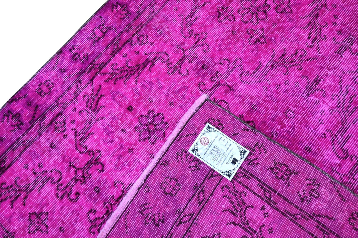 Levendig magentaroze vintage vloerkleed - G713