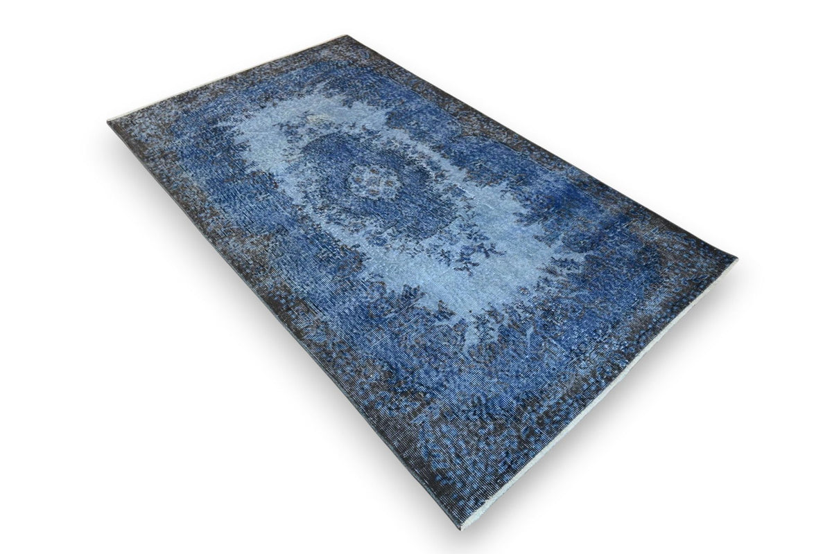 Verweerd denimblauw vintage vloerkleed - G715