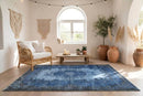 Verweerd denimblauw vintage vloerkleed - G715