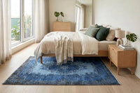 Verweerd denimblauw vintage vloerkleed - G715