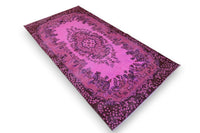 Speels orchideeroze vintage vloerkleed - G717