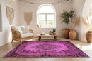 Speels orchideeroze vintage vloerkleed - G717