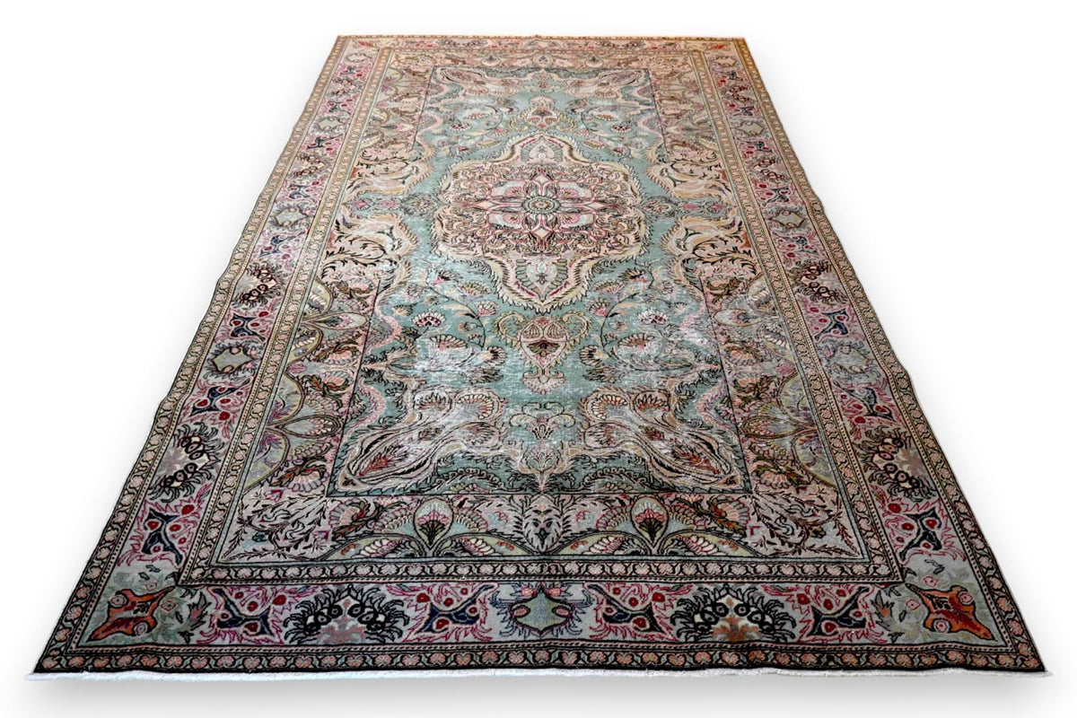 Verfijnd kleurrijk Kayseri vintage kleed, handgeknoopt van wol met katoen, 300 x 185 cm – G751