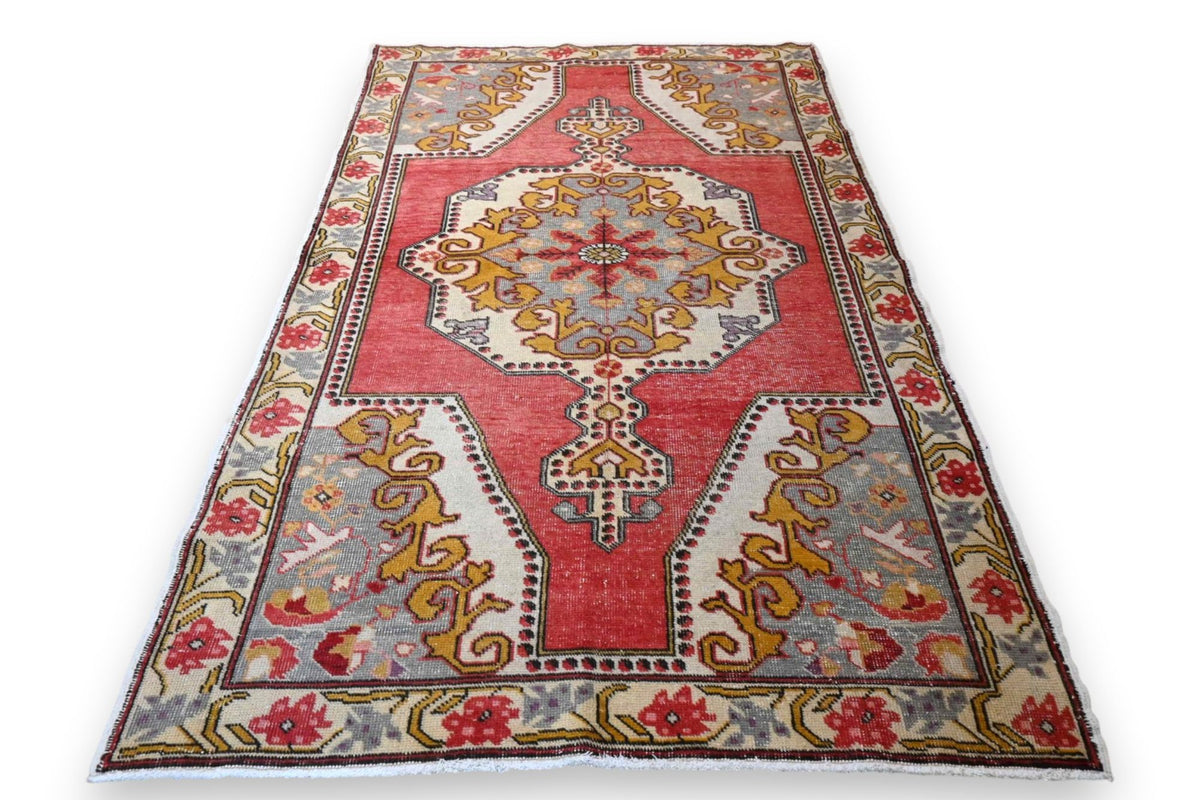 Warm koraalrood vintage Usak vloerkleed G755 – foto 5