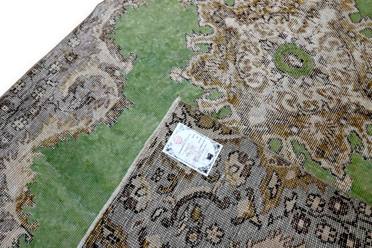 Zacht saliegroen vintage vloerkleed G761 – foto 6