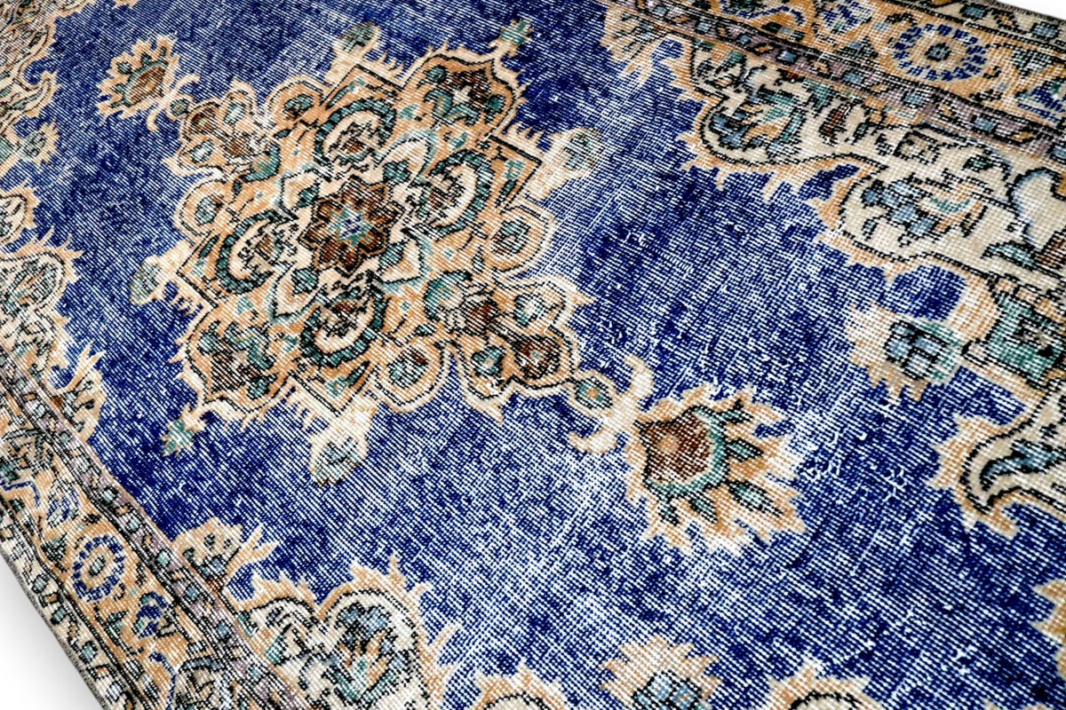 Stoer kobaltblauw vintage vloerkleed G762 – foto 5