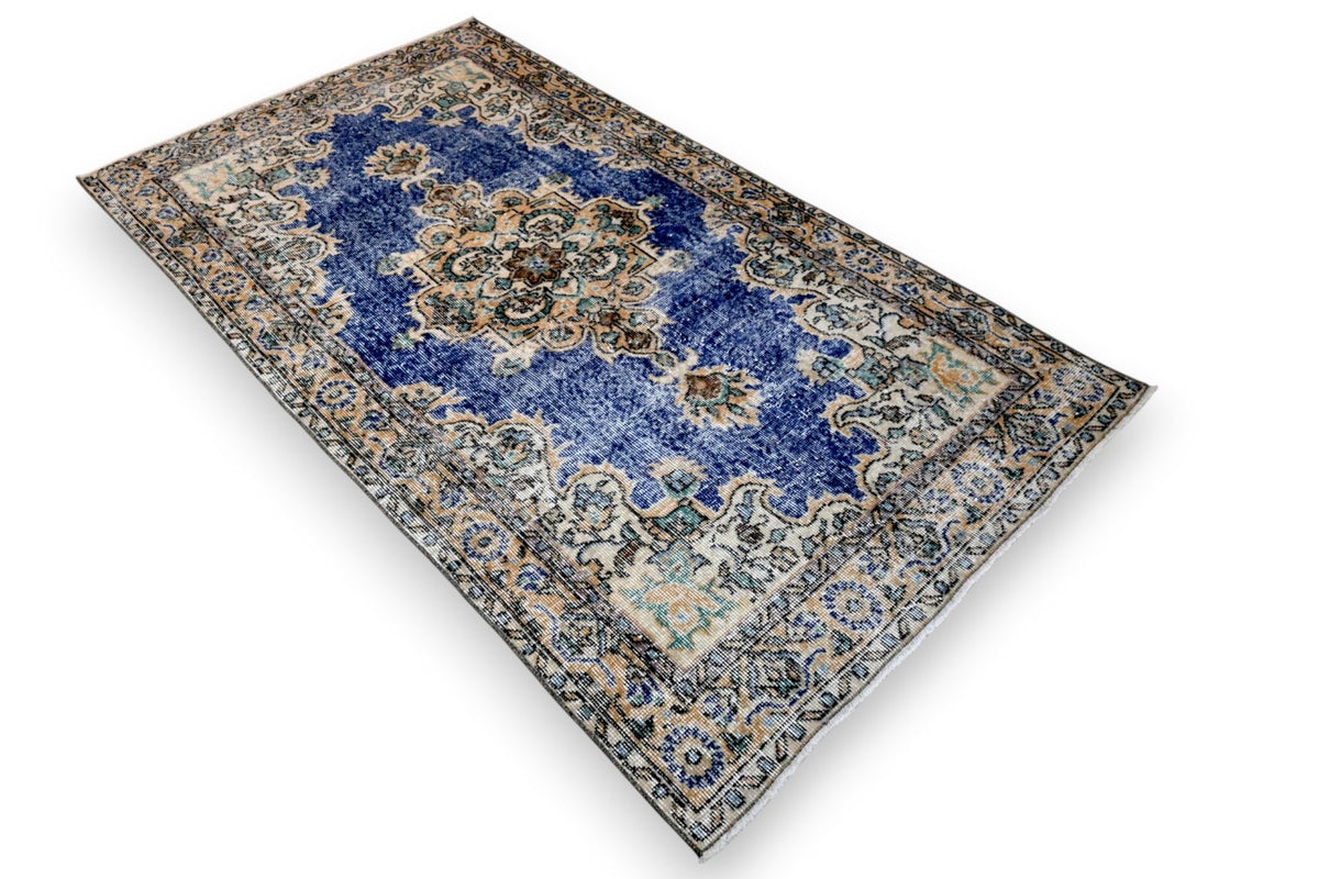 Stoer kobaltblauw vintage vloerkleed G762 – foto 2
