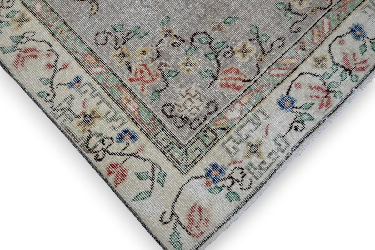 Licht kiezelbeige vintage vloerkleed G764 – foto 5