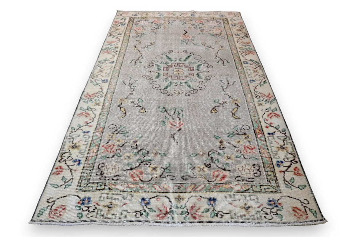 Licht kiezelbeige vintage vloerkleed G764 – foto 2