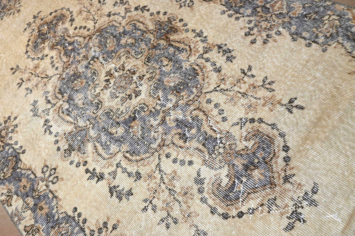 Zacht vanillegeel vintage vloerkleed G767 – foto 5
