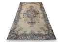 Zacht vanillegeel vintage vloerkleed, handgeknoopt van wol met katoen, 205 x 115 cm – G767