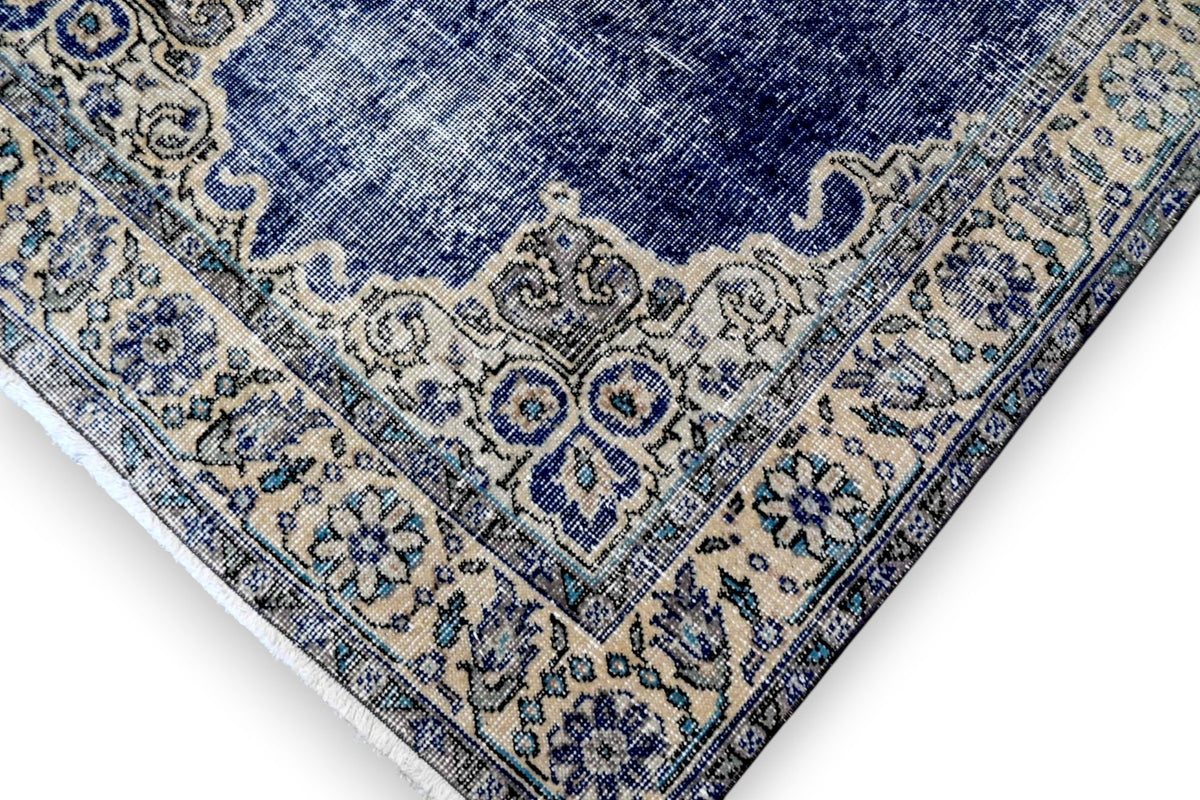Rijk saffierblauw vintage vloerkleed G768 – foto 5