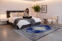 Rijk saffierblauw vintage vloerkleed G768 – foto 2