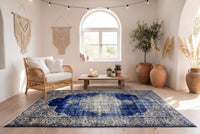 Rijk saffierblauw vintage vloerkleed G768 – foto 4
