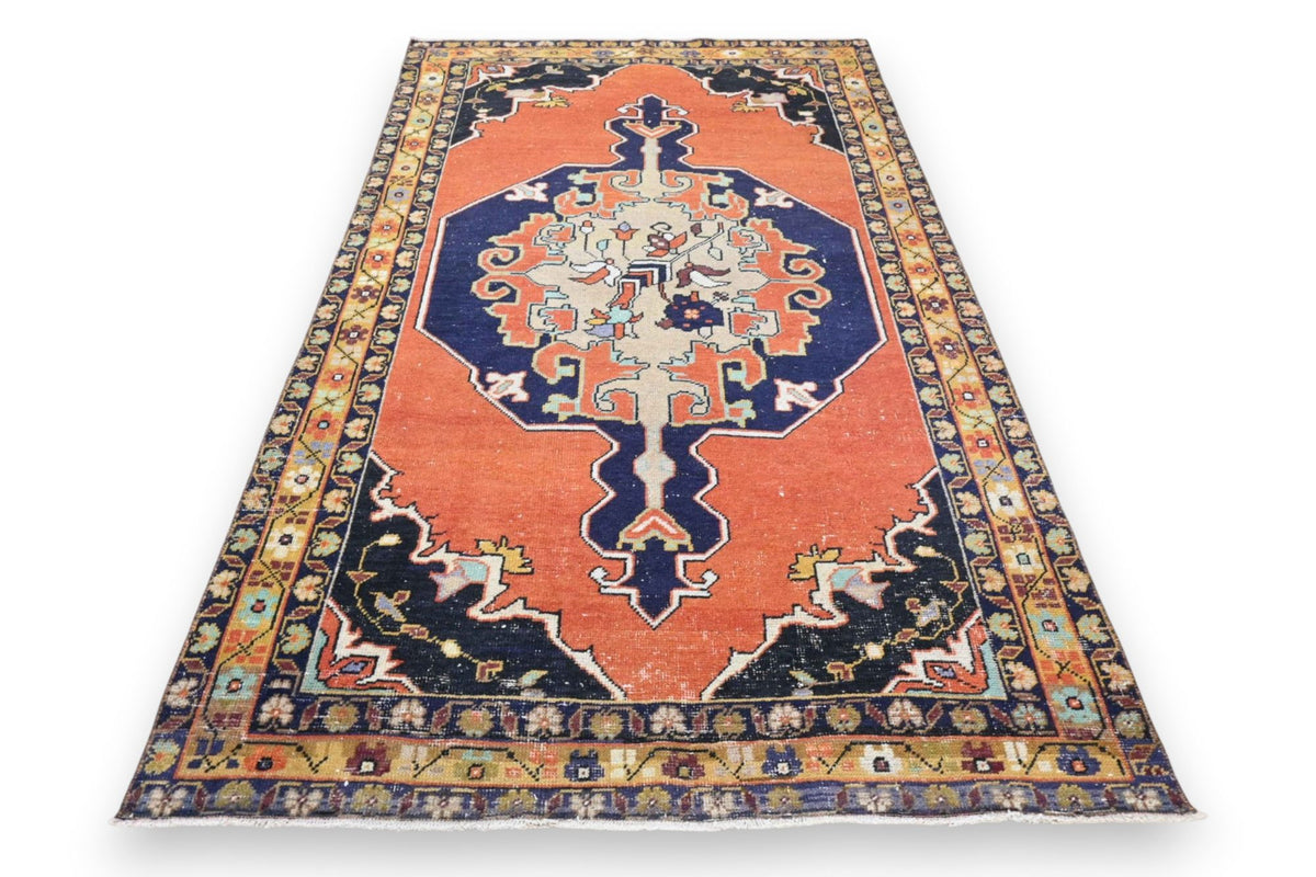 Vintage Karabagh vloerkleed, handgeknoopt van wol met katoen, 235 x 135 cm – G772