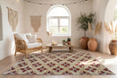 Klassiek beige-rood vintage vloerkleed, handgeknoopt van wol met katoen, 200 x 105 cm – G774