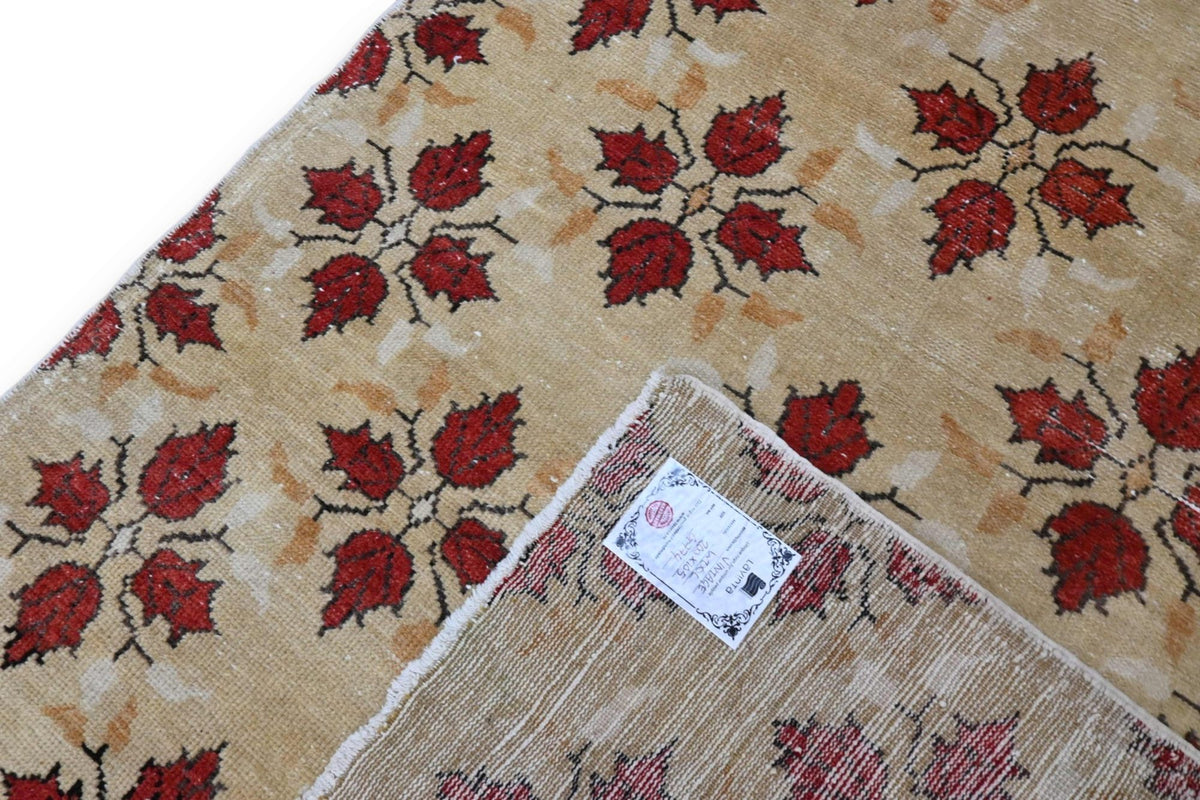 Klassiek beige-rood vintage vloerkleed G774 – foto 6