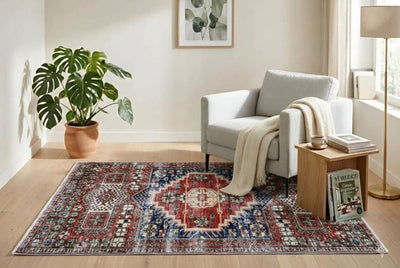 Vintage Kazak vloerkleed, handgeknoopt van wol met katoen, 205 x 90 cm – G778
