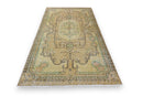 Oud geel vintage vloerkleed, handgeknoopt van wol met katoen, 210 x 115 cm – G779