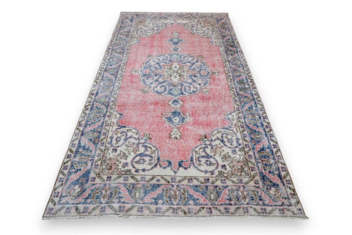 Klassiek koraalrood-blauw vintage vloerkleed G781 – foto 5