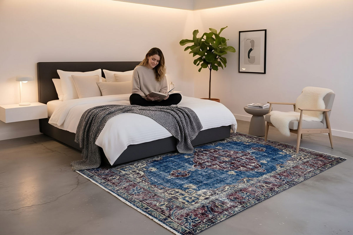 Klassiek blauw vintage vloerkleed G782 – foto 3