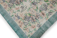 Bloemrijk groen vintage vloerkleed G783 – foto 4