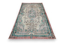 Licht beige-turquoise vintage vloerkleed G785 – foto 5