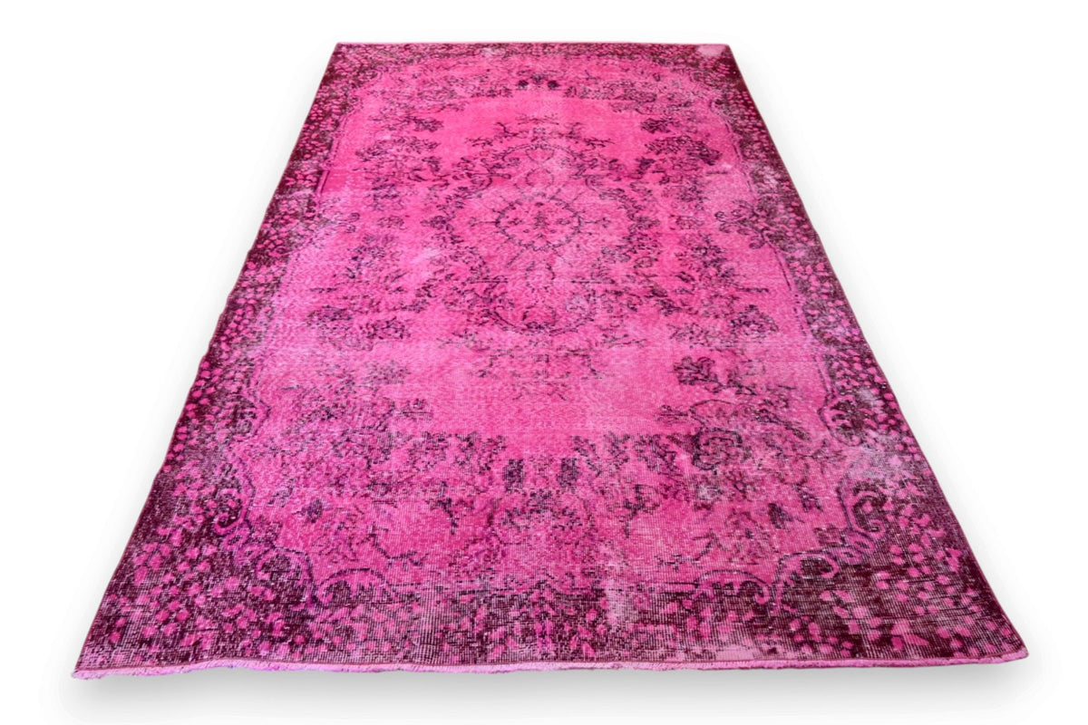 Fel fuchsiaroze vintage vloerkleed G789 – foto 5