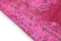 Vurig framboosroze vintage vloerkleed G800 – foto 4