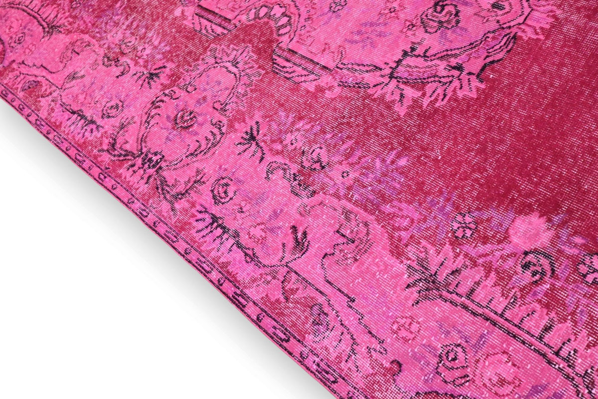 Vurig framboosroze vintage vloerkleed G800 – foto 4