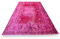 Vurig framboosroze vintage vloerkleed G800 – foto 5