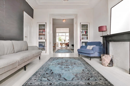 Soft grey-blue vintage rug - G803