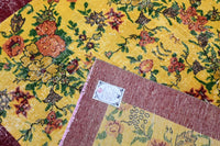 Bloemrijk geel vintage kleed G807 – foto 6