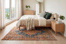 Warm koperoranje vintage kleed, handgeknoopt van wol met katoen, 205 x 115 cm – G809