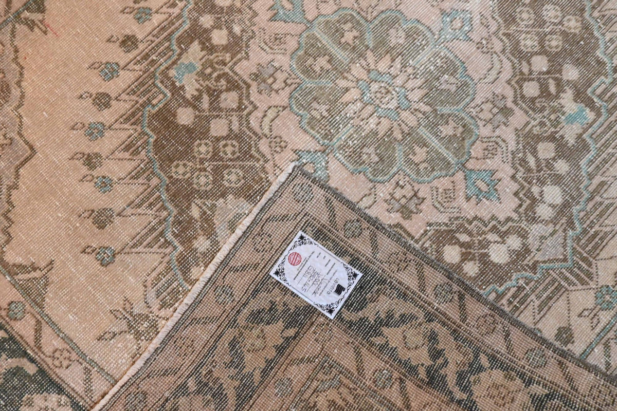 Brede zandbeige vintage Usak loper G811 – foto 5