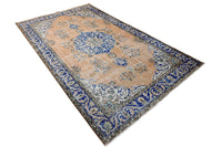 Royal perzik-blauw vintage kleed G813 – foto 3