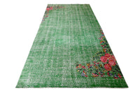 Romantisch grasgroen vintage vloerkleed G814 – foto 2