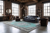 Licht aqua vintage vloerkleed G817 – foto 5