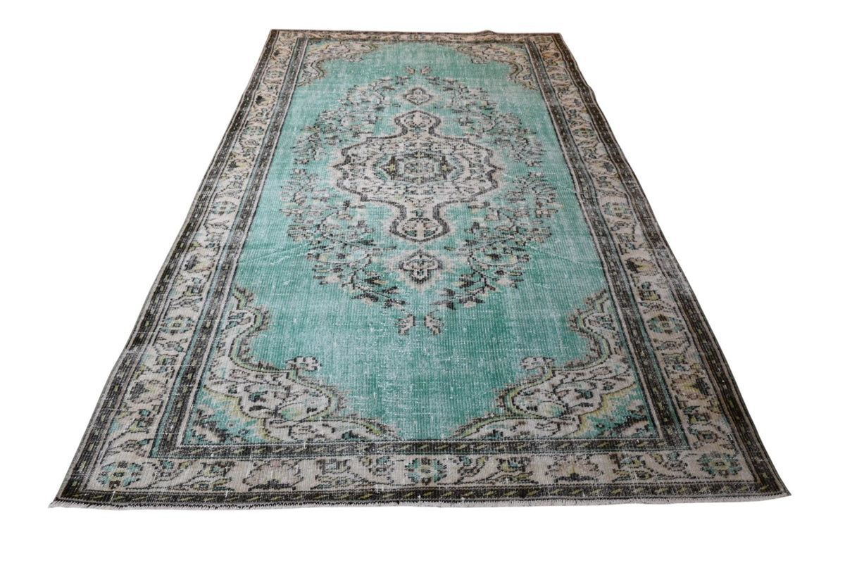 Licht aqua vintage vloerkleed G817 – foto 4