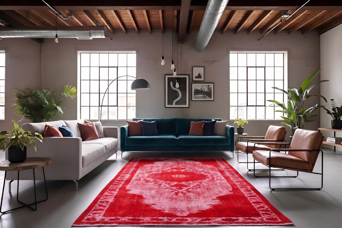 Vurig rood vintage vloerkleed G820 – foto 4