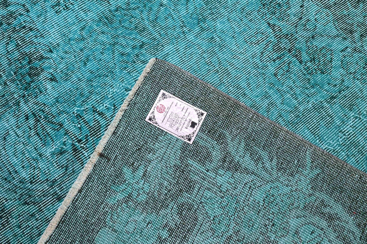 Fel turquoise vintage vloerkleed G823 – foto 5