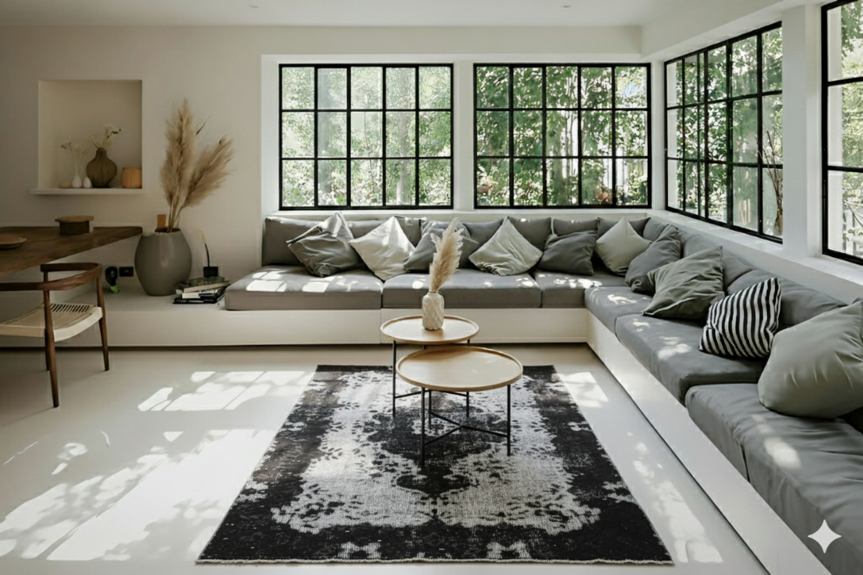 Grijs vintage vloerkleed - F965