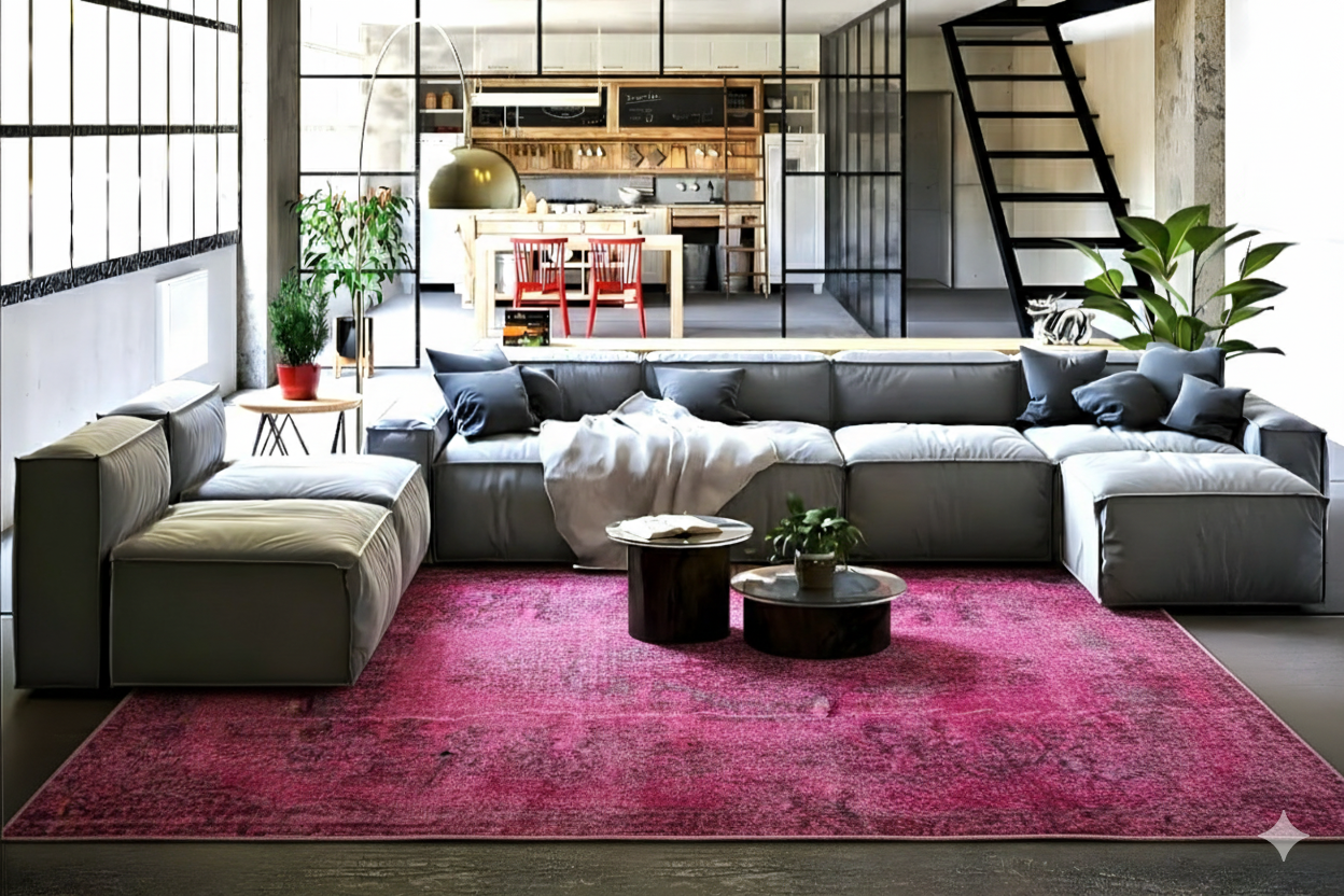 Roze vintage vloerkleed - F968